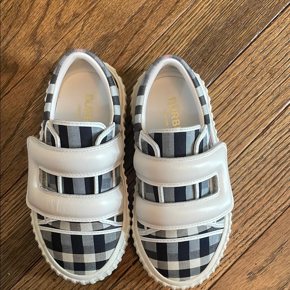Burberry Kids Checkered Sneakers - Black and White - Picture 2 of 11